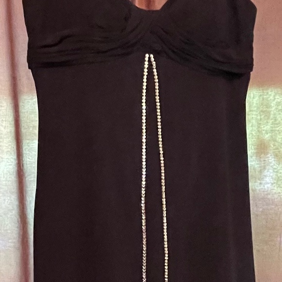 S.L. fashions chic draped black cocktail dress size 10 - Picture 3 of 9